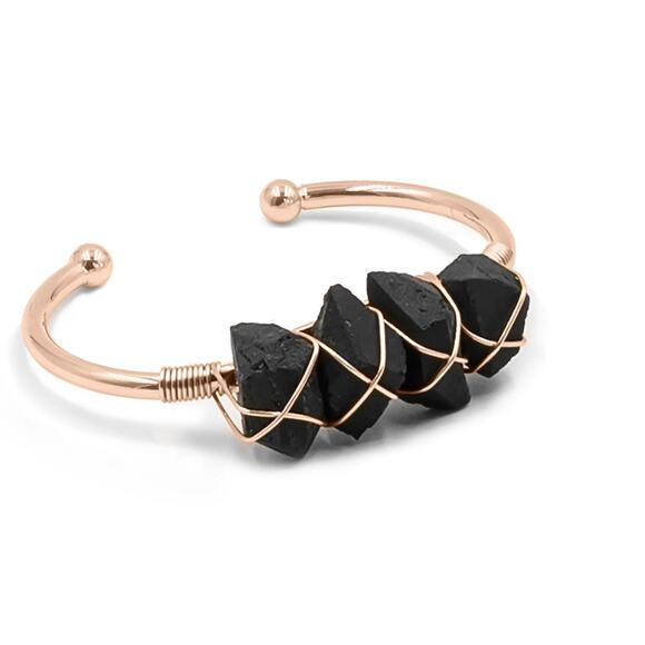 RETAIL $65 Kinsley Armelle Devi Collection Rose Gold Raven Bracelet*Tourmaline - Picture 1 of 2